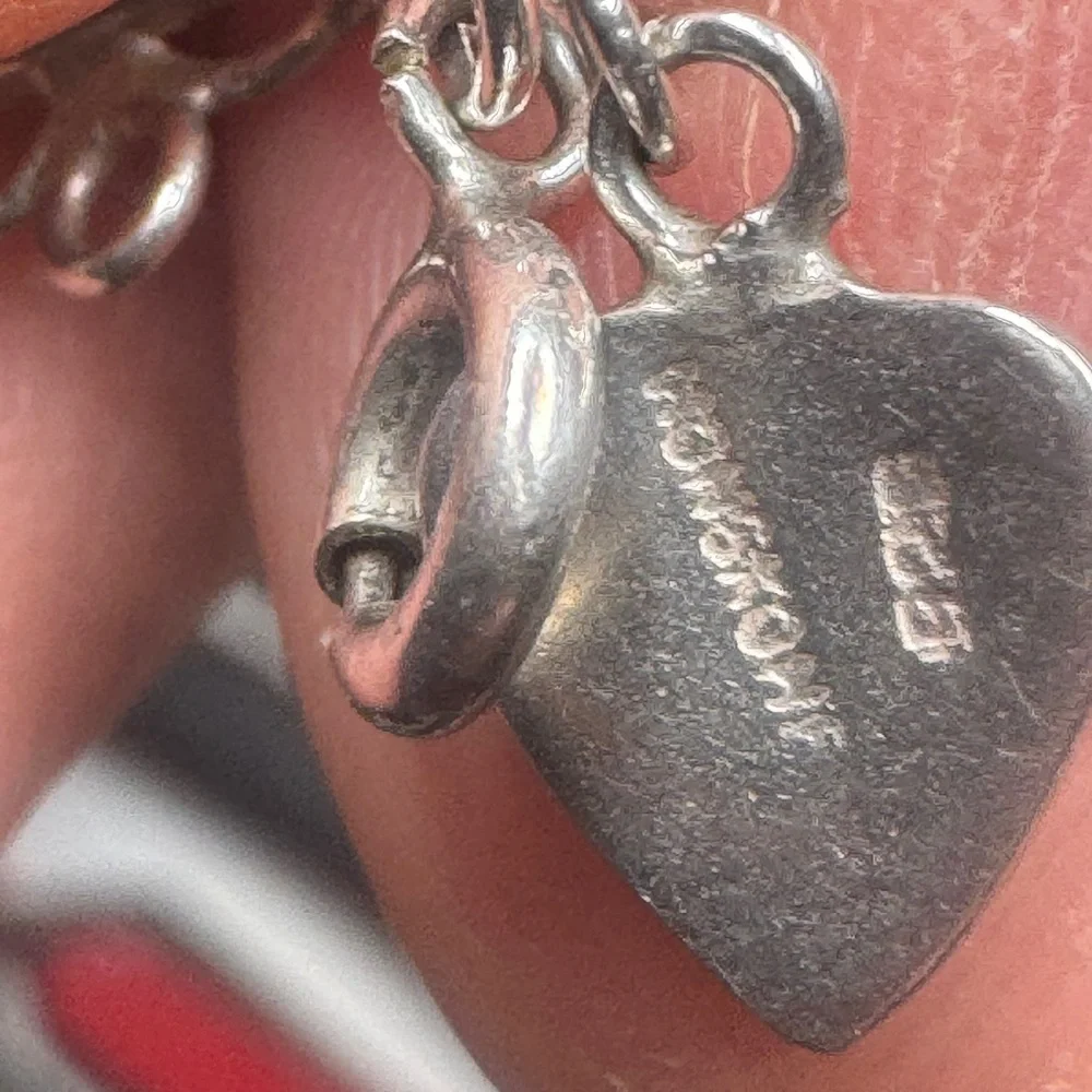 Elegant 925 Silver Bubble Heart Bracelet 7” - Picture 4 of 9